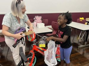 Bike received happy girl