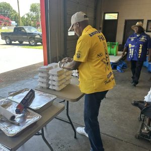 serving food
