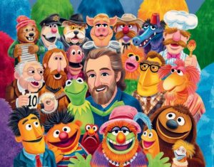 muppet group illustration with Jim Henson from Golden Book