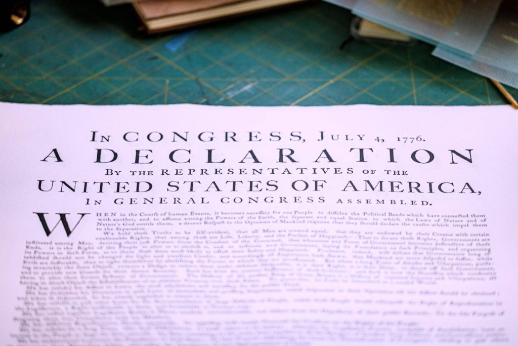 print of Dunlap Broadside copy declaration of independence