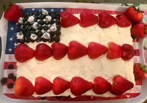 flag cake, flat cake