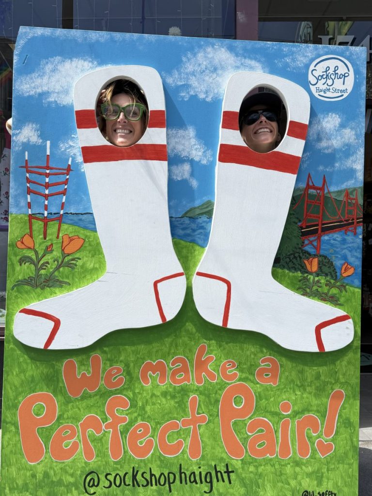 couple of socks with faces